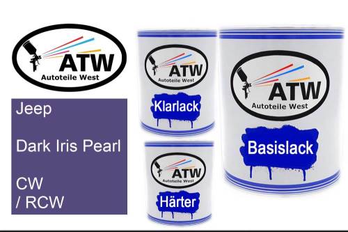 Jeep, Dark Iris Pearl, CW / RCW: 1L Lackdose + 1L Klarlack + 500ml Härter - Set, von ATW Autoteile West.